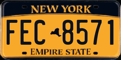NY license plate FEC8571