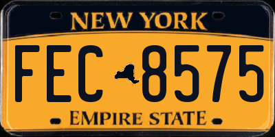 NY license plate FEC8575