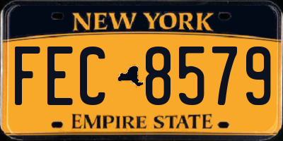 NY license plate FEC8579