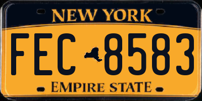 NY license plate FEC8583