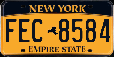 NY license plate FEC8584