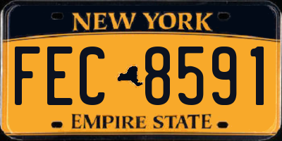 NY license plate FEC8591