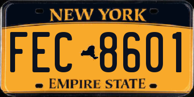 NY license plate FEC8601