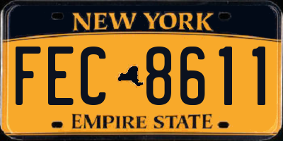 NY license plate FEC8611