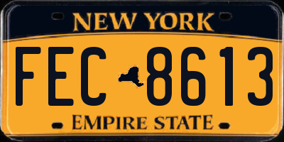 NY license plate FEC8613