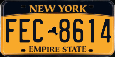 NY license plate FEC8614