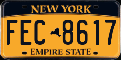 NY license plate FEC8617