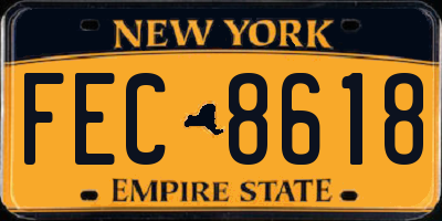 NY license plate FEC8618