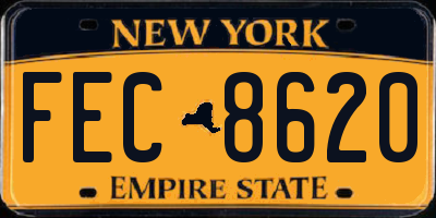 NY license plate FEC8620