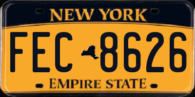 NY license plate FEC8626