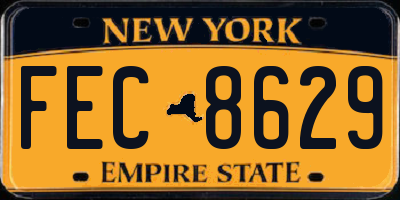 NY license plate FEC8629