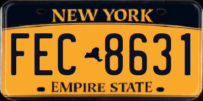 NY license plate FEC8631