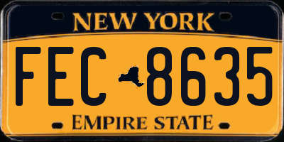 NY license plate FEC8635