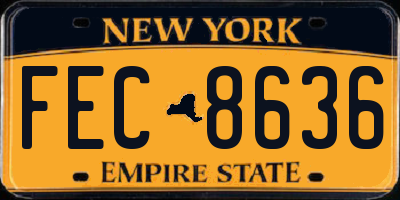NY license plate FEC8636