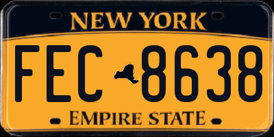 NY license plate FEC8638