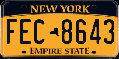 NY license plate FEC8643