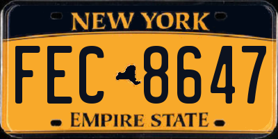 NY license plate FEC8647