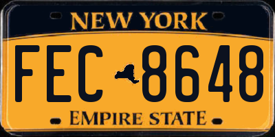 NY license plate FEC8648