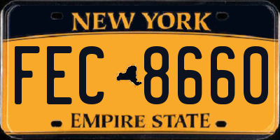 NY license plate FEC8660