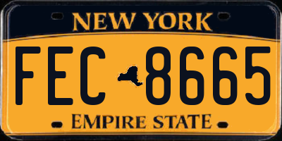 NY license plate FEC8665