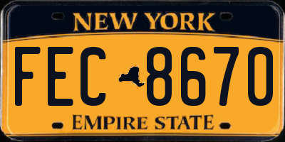 NY license plate FEC8670