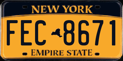 NY license plate FEC8671