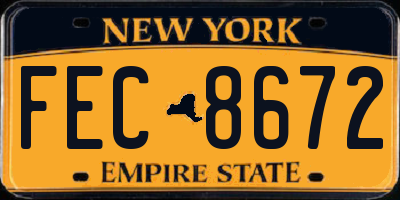 NY license plate FEC8672