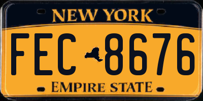 NY license plate FEC8676