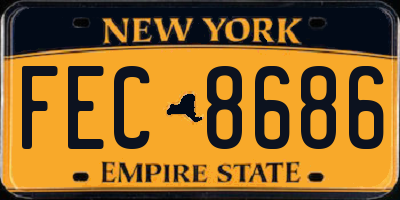 NY license plate FEC8686