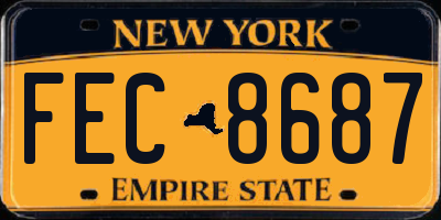 NY license plate FEC8687