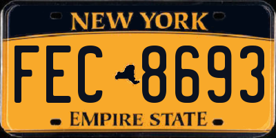 NY license plate FEC8693