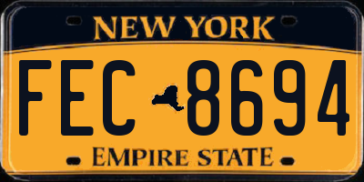 NY license plate FEC8694