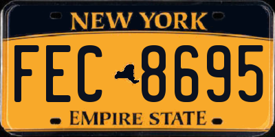 NY license plate FEC8695