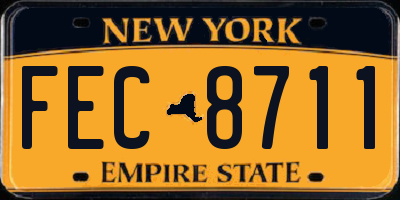NY license plate FEC8711
