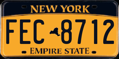 NY license plate FEC8712