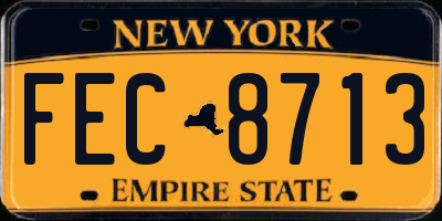 NY license plate FEC8713