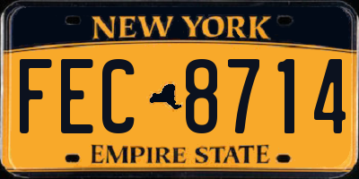 NY license plate FEC8714