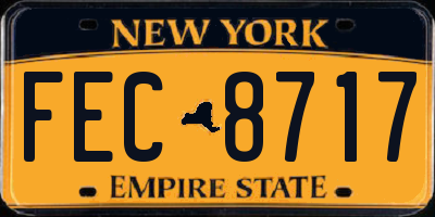NY license plate FEC8717