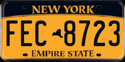 NY license plate FEC8723