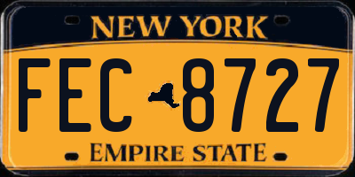 NY license plate FEC8727