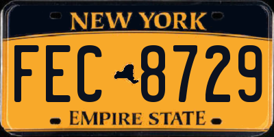 NY license plate FEC8729