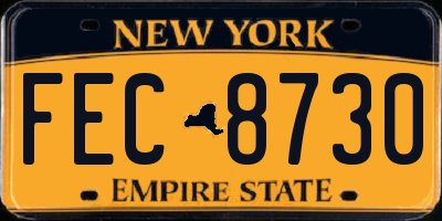 NY license plate FEC8730