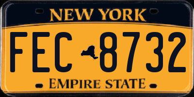 NY license plate FEC8732
