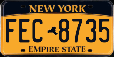 NY license plate FEC8735