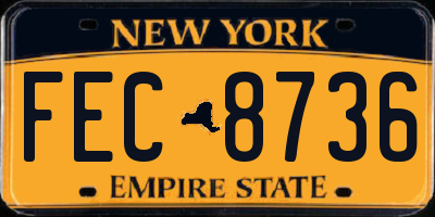 NY license plate FEC8736
