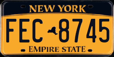 NY license plate FEC8745