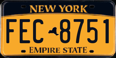NY license plate FEC8751
