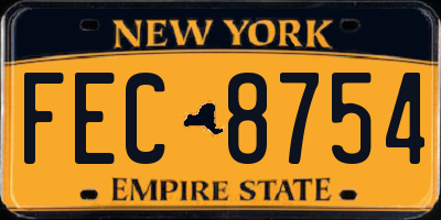 NY license plate FEC8754