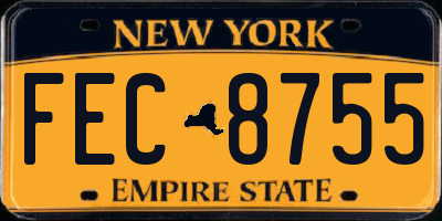 NY license plate FEC8755