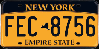 NY license plate FEC8756